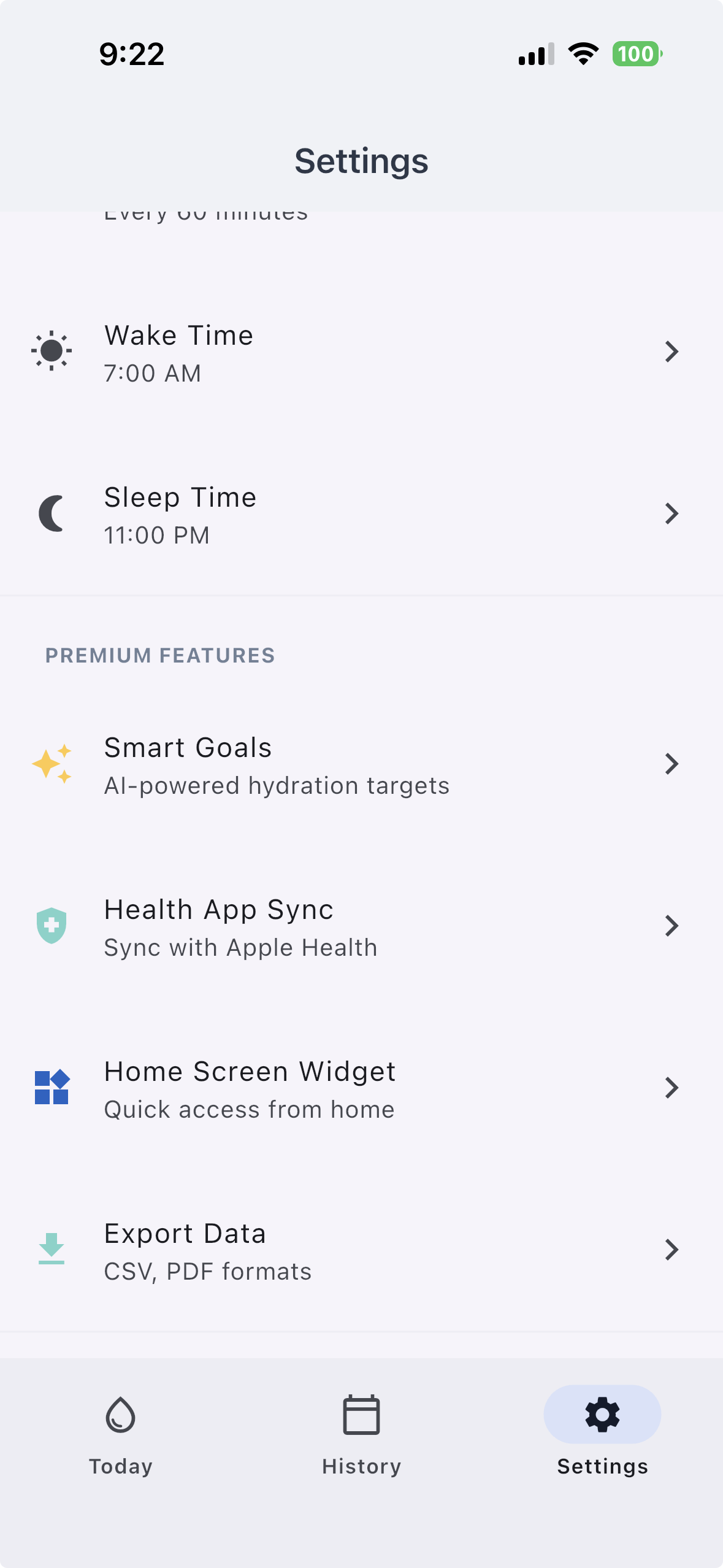 Premium features list